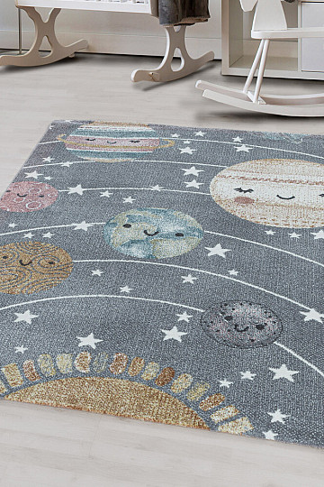 Luksuzna otroška kosna preproga FUNNY universe siva