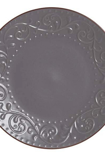 Plitvi krožnik SIVI RELIEF 27,5x2cm siv