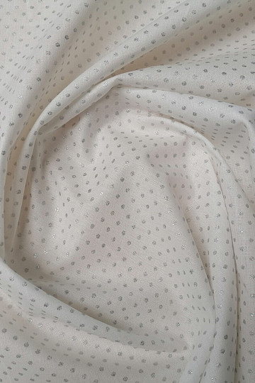 Bombažna tkanina PISANI pikčasta srebrna