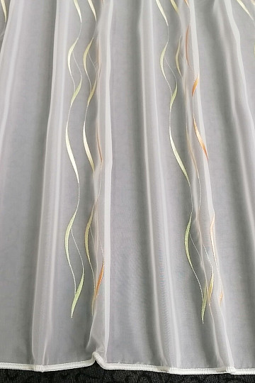 Končana zavesa Gerster Stripes oranžno-zelena 310x175 cm