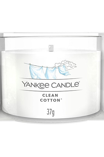 sveča YANKEE CANDLE vonj CLEAN COTTON V KOZARCU 37g