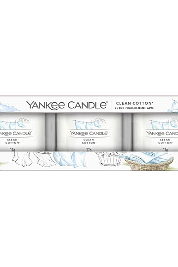 sveča YANKEE CANDLE dišava CLEAN COTTON SET 3 kos