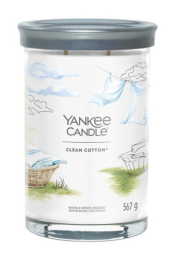 sveča YANKEE CANDLE dišava CLEAN COTTON TUMBER LARGE 2 WICKS