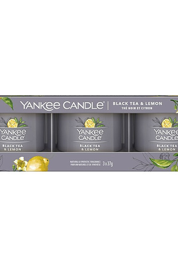 sveča YANKEE CANDLE dišava BLACK TEA &amp; LEMON SET 3 kos