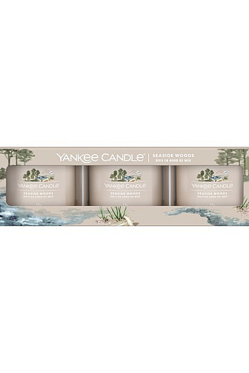 sveča YANKEE CANDLE dišava SASIDE WOODS SET 3 kos