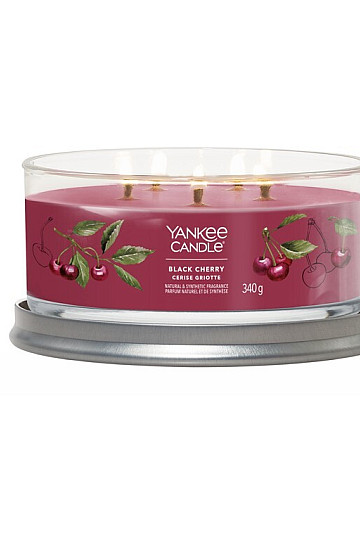 sveča YANKEE CANDLE dišava BLACK CHERRY TUMBER MEDIUM 5 stenj