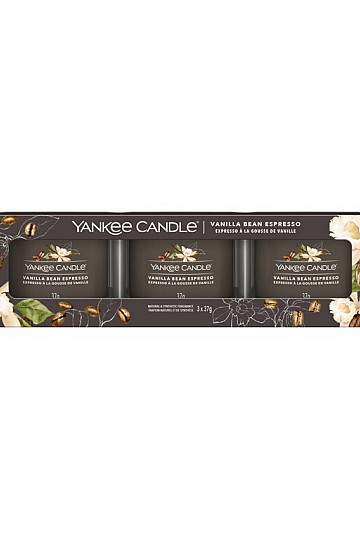 sveča YANKEE CANDLE dišava VANILLA BEAN ESPRESSO SET 3 kosi