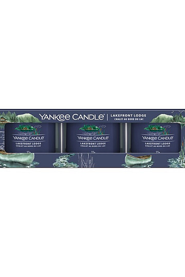 sveča YANKEE CANDLE dišava LAKEFRONT LODGE SET 3 kos