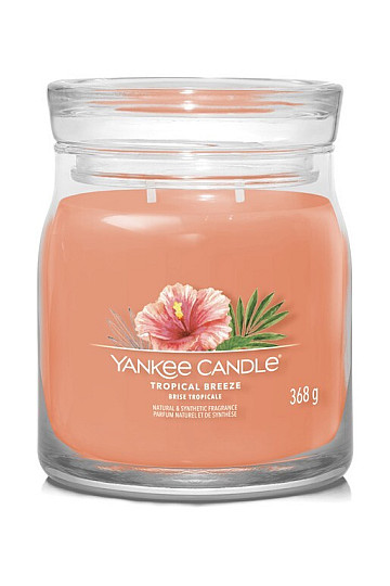 sveča YANKEE CANDLE dišava TROPICAL BREEZE GLASS MEDIUM 2 stenja