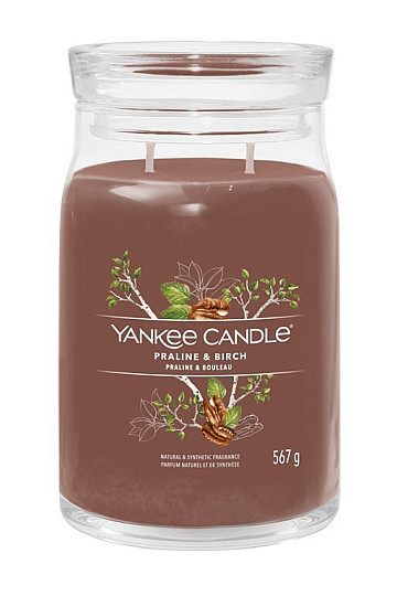 sveča YANKEE CANDLE dišava PRALINE in BREZA KOZAREC LARGE 2 stenja