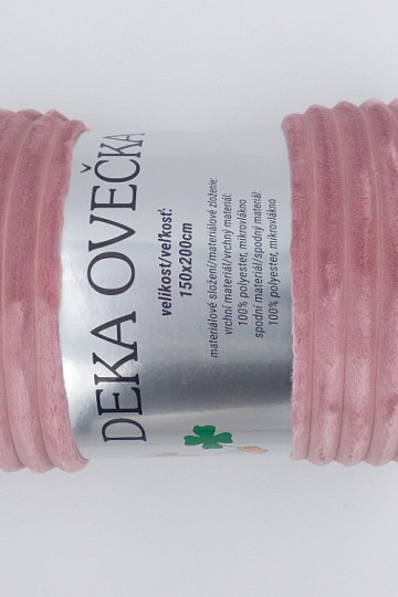 Odeja EXTRA soft sheep - velvet STAR PINK