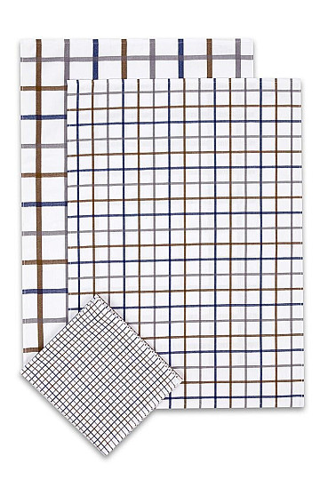 Žakard brisače MIX CHECK BLUE