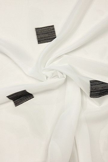 Voile zavesa GERSTER ČRNI KVADRAT