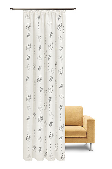 NATURE Gerster zavesa FLOWERS GREY