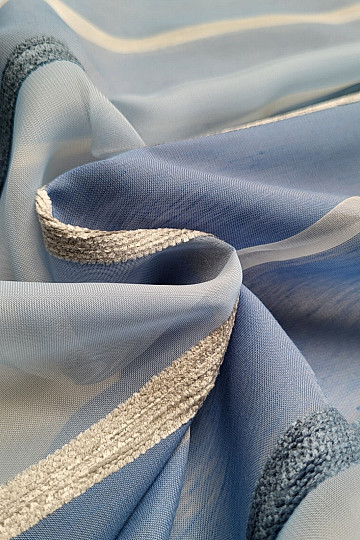 Voile zavesa BLUE WHITE STRIPES