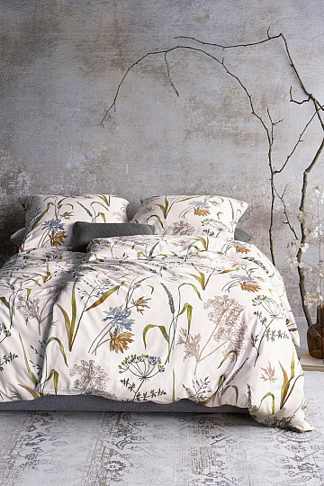 Luksuzna posteljnina iz flanele IRISETTE KOALA 8425-90 MEADOW GRASS bela