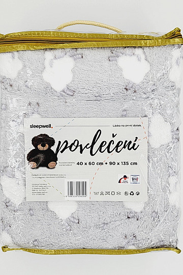 Posteljnina MF SHEEP svetlo siva - za otroško posteljico