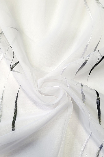 Voile zavesa z vezenino siva Gerster 195/0810