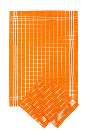 Bombažne brisače NEGATIVNO ORANŽNO KARO