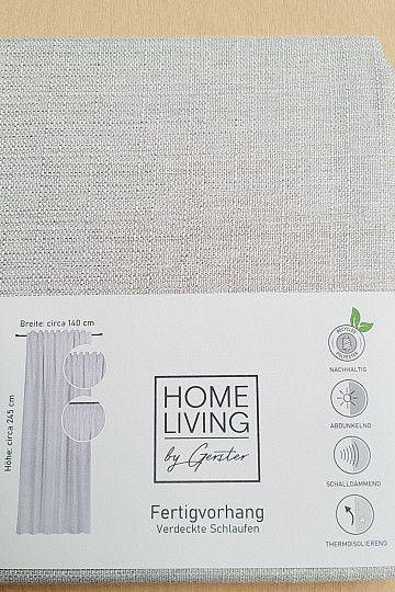 Luksuzna že izdelana zavesa HOME LIVING bež siva