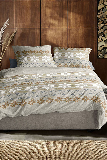 Luksuzna flanelasta posteljnina IRISETTE PANDA 8621-80 NATUR