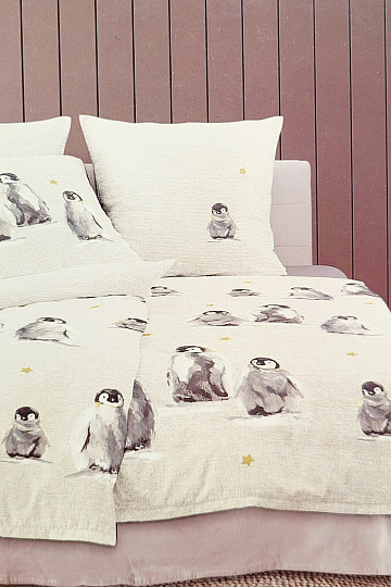 Luksuzna flanelasta posteljnina IRISETTE PANDA 8645-80 PINGVINI