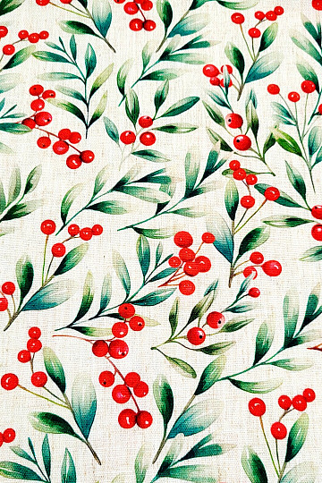 Dekorativna tkanina BOŽIČNE JAGODE