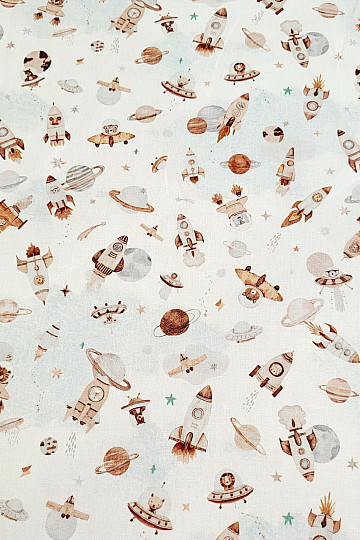 Bombažna tkanina SPACE FUZBUZ