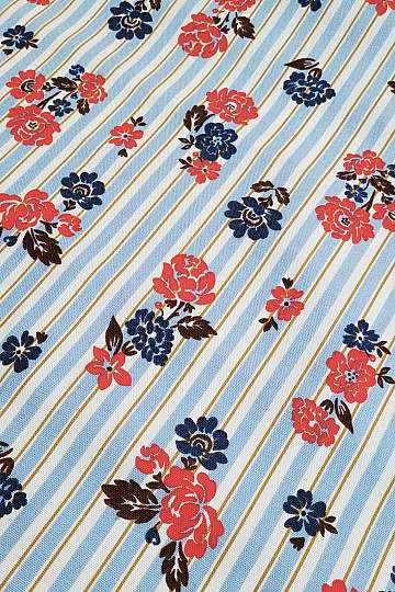 Bombažna tkanina MODRA ČRTNA RIMCHA