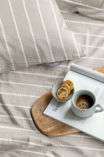 IRISETTE luksuzni mehki krep EASY 8548-80 Črte bež