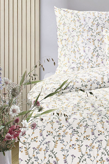 IRISETTE razkošni mehki krep EASY 8665-40 Rumeni cvetovi