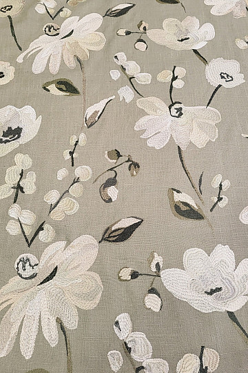 Dekorativna tkanina RICAMATO VEZENINA z lanom