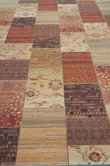 Luksuzne volnene preproge KASHQAI PATCHWORK krem
