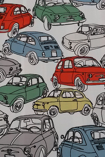 Dekorativna tkanina CARS bela/barvna