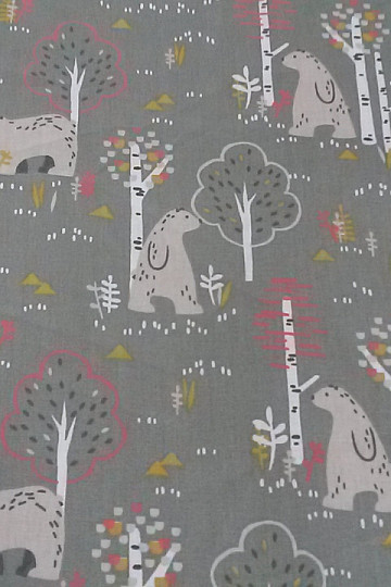 FERDA BEAR bombažna tkanina olivno zelena