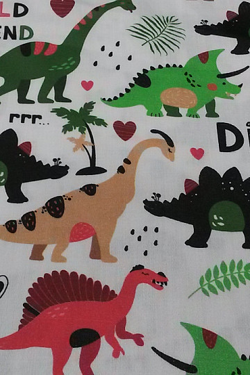 Otroški bombažni saten digitalni tisk DINOZAVRI