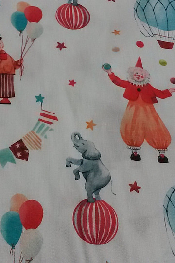 Otroški bombažni saten digitalni tisk CIRKUS