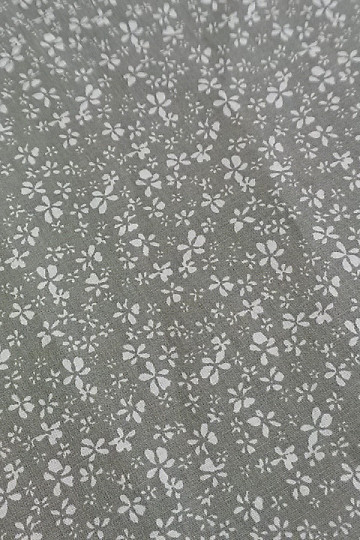 Kaki bombažna tkanina FLOWERS