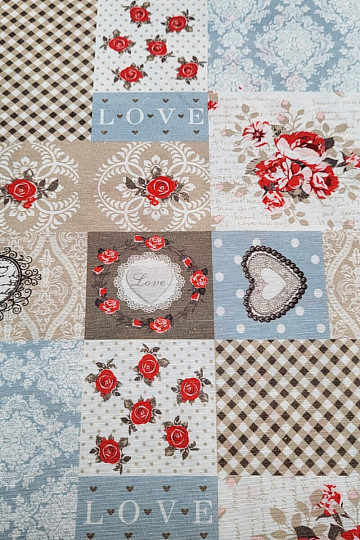 Dekorativna tkanina LIA bež patchwork