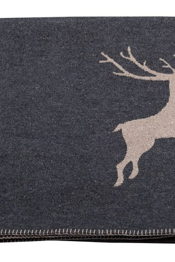 Bombažna odeja DF SYLT DEER ANTHRACITE