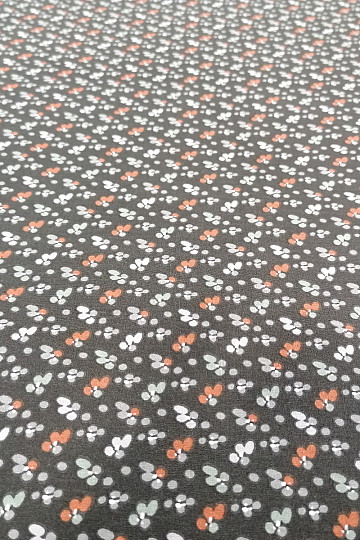 Bombažna tkanina FLOWERS FILOMENA črna