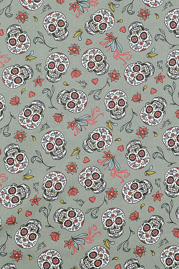 Bombažna tkanina SKULL kaki