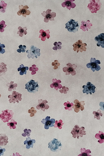 Dekorativna tkanina FLOWERS vijolično-modra