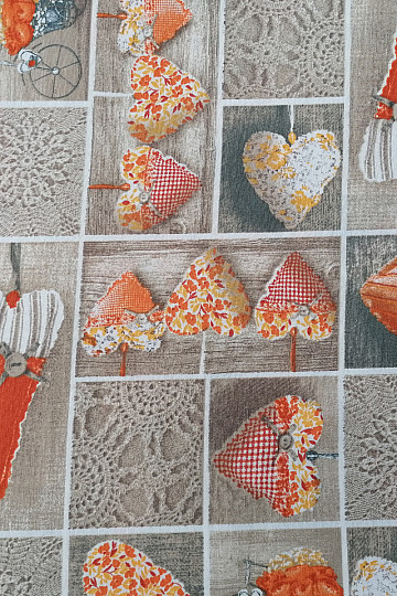 Dekorativna tkanina LIDIA&#39;S HEART oranžna