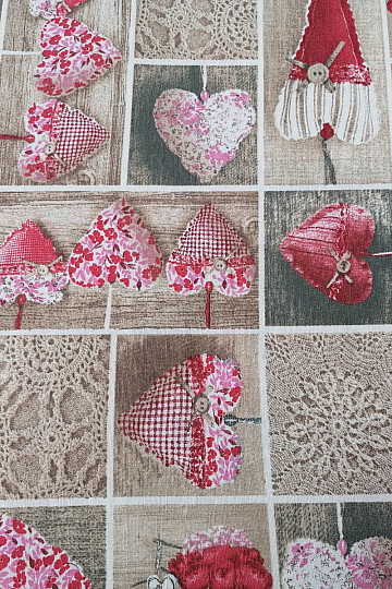 Dekorativna tkanina LIDIA&#39;S HEART rdeča