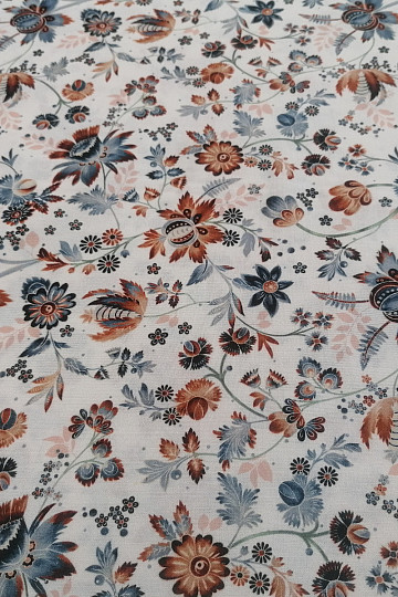 Bombažna tkanina VARANASI KALAMKARI bela