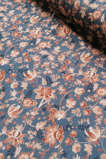 VARANASI KALAMKARI modra bombažna tkanina