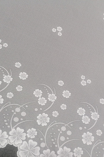 Jacquard zavesa A39000 bele rože