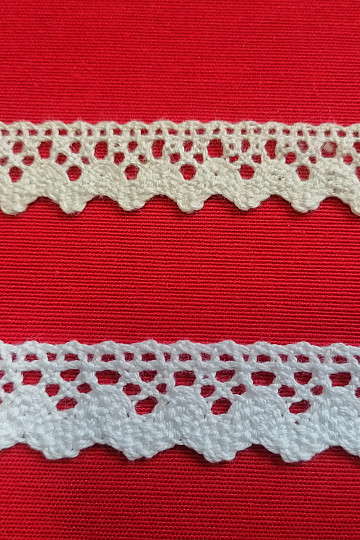 Bombažna čipka 75260 22mm bela