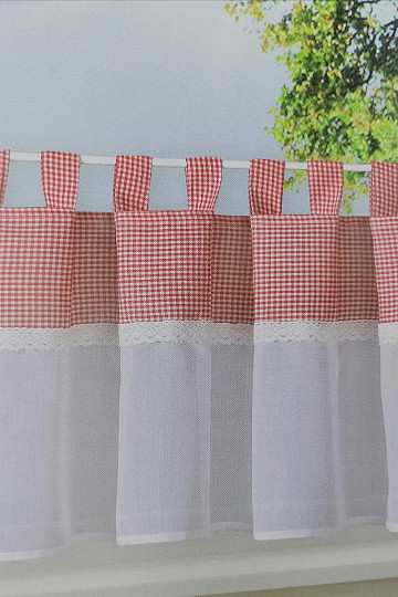 Končana zavesa GERSTER platno rdeča 50x150 cm